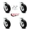 Service Caster 8 Inch Black Pneumatic Wheel Swivel Casters with Bolt Swivel Locks Set SCC SCC-100S280-PNB-BSL-4 - alternate 5